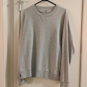 Uniqlo Men's Gray Crewneck Sweatshirt Large Cotton